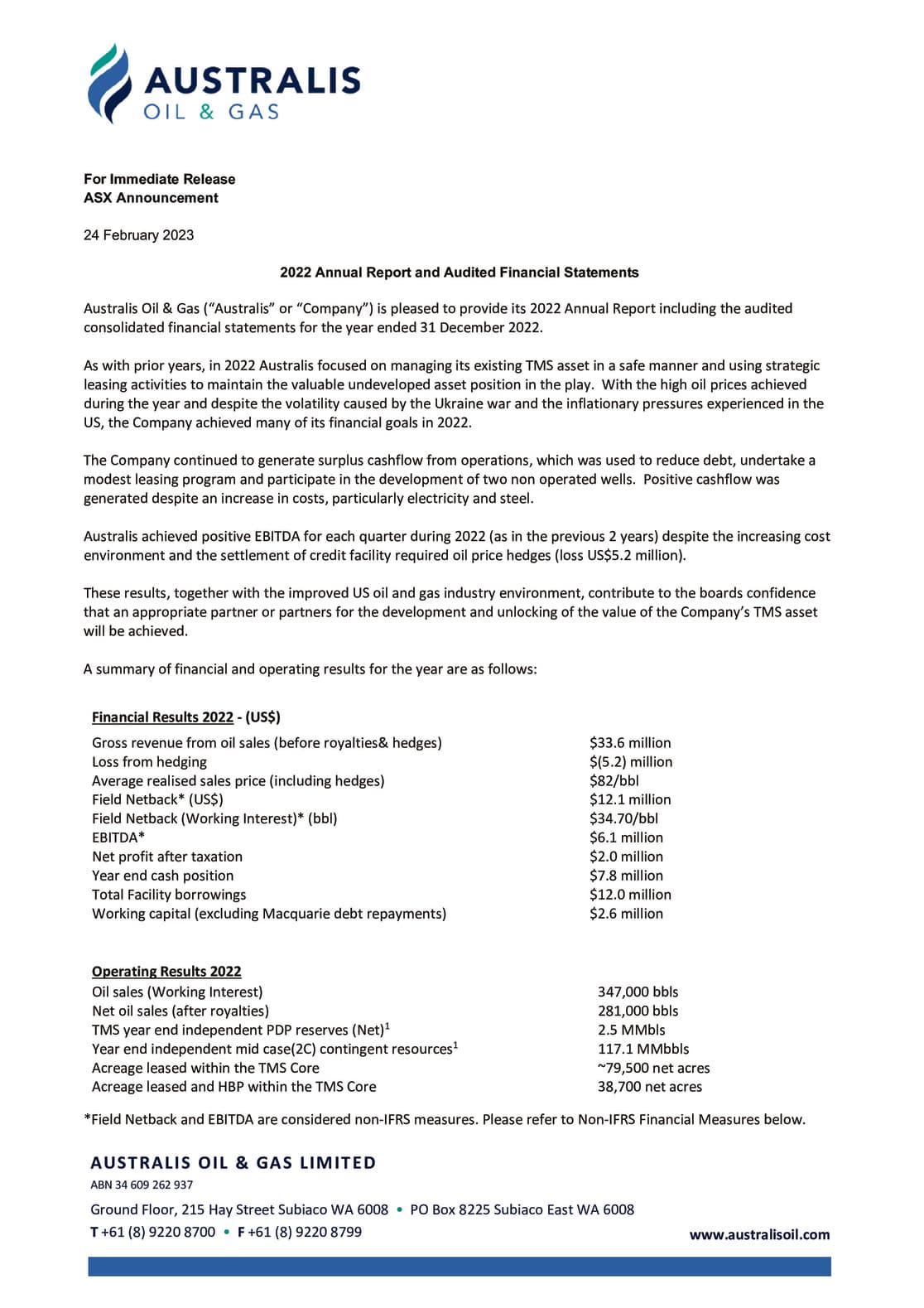 Annual Report to shareholders and Appendix 4E