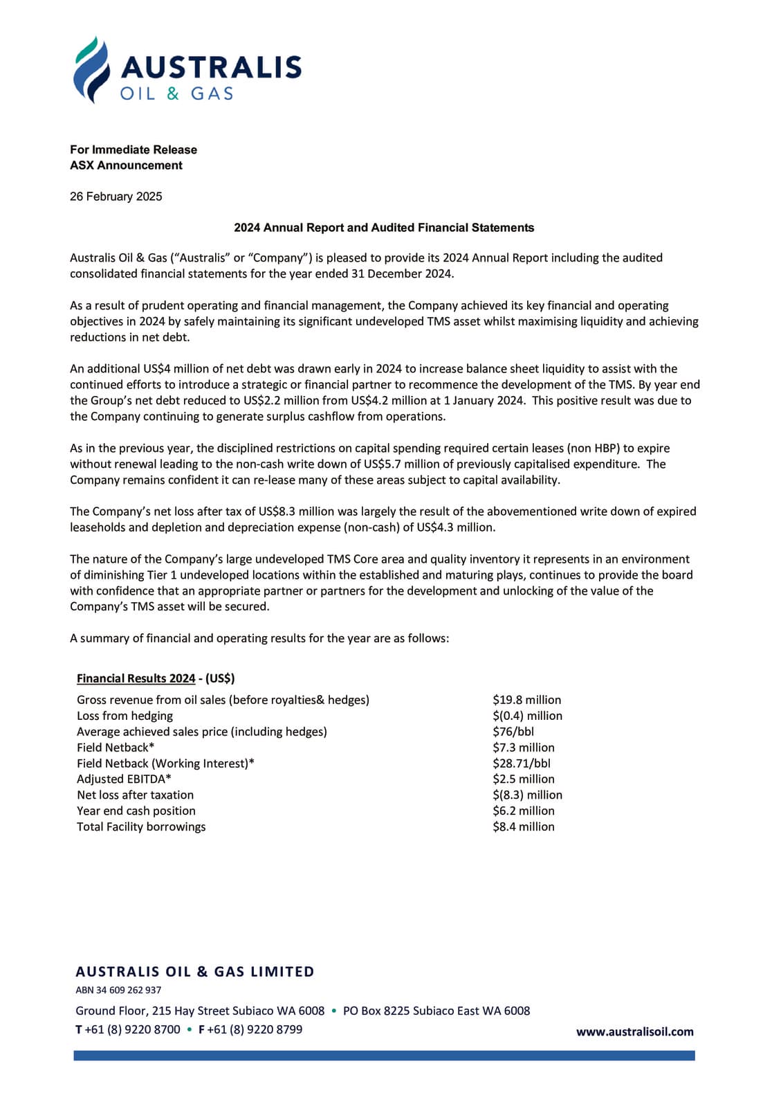 Annual Report to shareholders and Appendix 4E