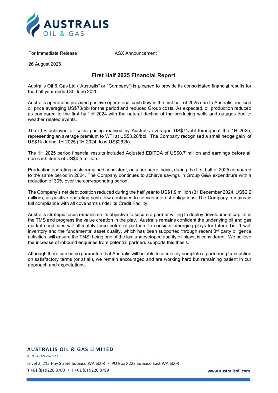 Half Year Accounts and Appendix 4D